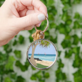 Wing Folie Surfers Pandanus Tree at Beach Naam toe Sleutelhanger (Hand)