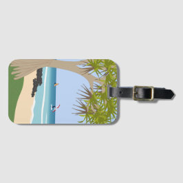 Wing Folie Surfers Pandanus Tree op het strand Bagagelabel