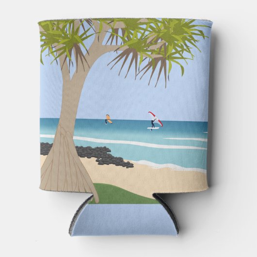 Wing Folie Surfers Pandanus Tree op het strand Blikjeskoeler (Voorkant)