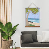 Wing Folie Surfers Pandanus Tree op het strand Hangend Wandkleed