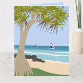 Wing Folie Surfers Pandanus Tree op het strand Kaart (Voorkant)