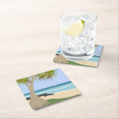 Wing Folie Surfers Pandanus Tree op het strand Kartonnen Onderzetters (Insitu)