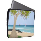 Wing Folie Surfers Pandanus Tree op het strand Laptop Sleeve (Voorkant Rechts)
