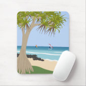 Wing Folie Surfers Pandanus Tree op het strand Muismat (Met muis)