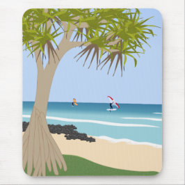 Wing Folie Surfers Pandanus Tree op het strand Muismat