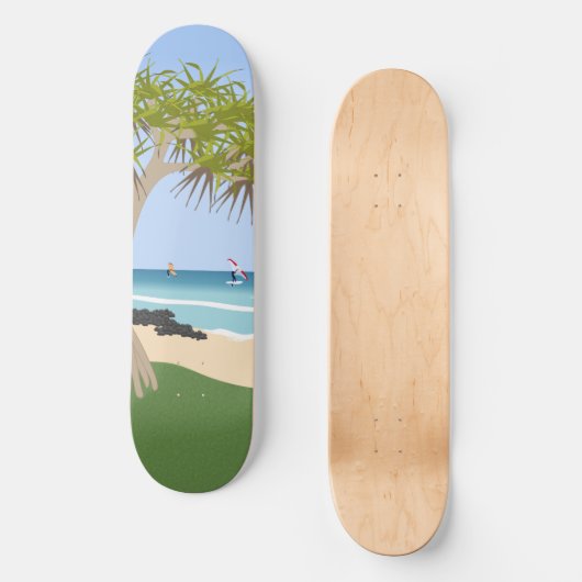 Wing Folie Surfers Pandanus Tree op het strand Persoonlijk Skateboard (Voorkant)