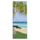 Wing Folie Surfers Pandanus Tree op het strand Wijn Cadeautas (Achterkant)