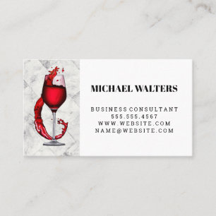 Wing Glass Pour-logo en marmer Visitekaartje