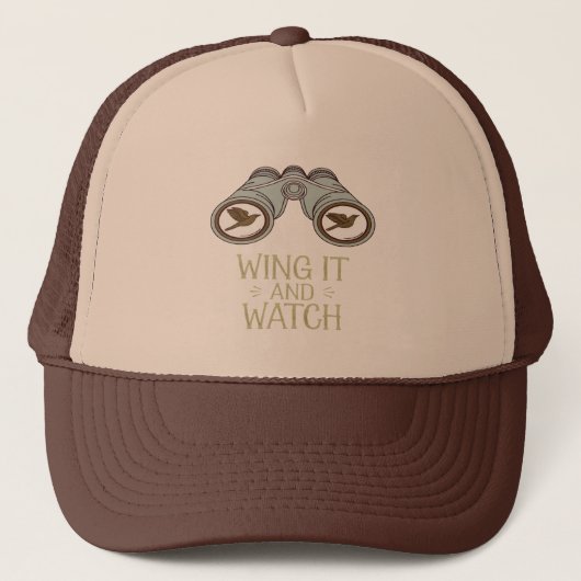 Wing It en kijken naar Birdwatching Natuur Adventu Trucker Pet (Voorkant)