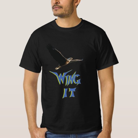 Wing It Zwart T-shirt (Voorkant)