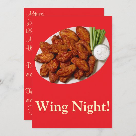 Wing Night Kaart (Voorkant / Achterkant)