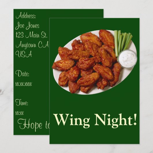 Wing Night Kaart (Voorkant / Achterkant)