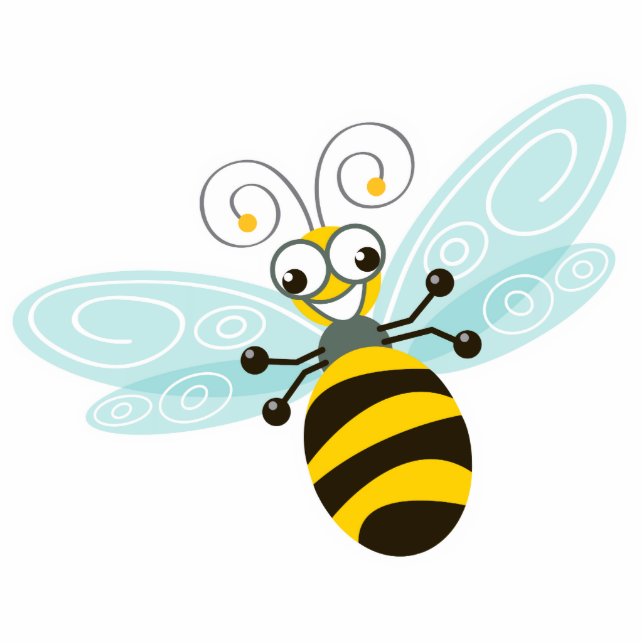 Wing-Nutz™_Bumble Bee (Buzz)_ zoet en leuk Fotobeeldje Magneet (Voorkant)