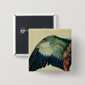 Wing of a Blue Roller, 1512 Vierkante Button 5,1 Cm (Voorkant /achterkant)
