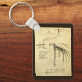 Wing op vliegmachineschets door Leonardo da Vinci Sleutelhanger (Voorkant)