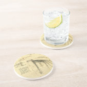 Wing op vliegmachineschets door Leonardo da Vinci Zandsteen Onderzetter (Zijkant)