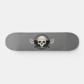 Wing Skull - BLACK & WHITE Persoonlijk Skateboard (Horizontaal)