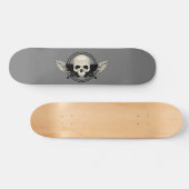 Wing Skull - BLACK & WHITE Persoonlijk Skateboard (Horizontaal)