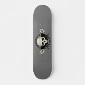 Wing Skull - BLACK & WHITE Persoonlijk Skateboard (Voorkant)