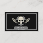 Wing Skull - BLACK & WHITE Visitekaartje (Voorkant)