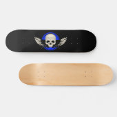Wing Skull - BLUE Persoonlijk Skateboard (Horizontaal)