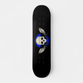 Wing Skull - BLUE Persoonlijk Skateboard (Voorkant)