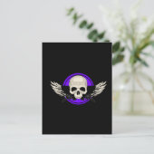 Wing Skull - PAARS Briefkaart (Staand voorkant)