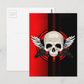 Wing Skull - RED Briefkaart (Voorkant / Achterkant)