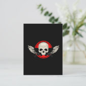 Wing Skull - RED Briefkaart (Staand voorkant)