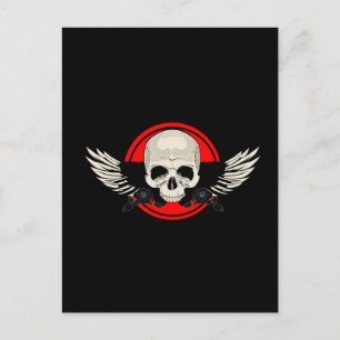 Wing Skull - RED Briefkaart