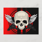 Wing Skull - RED Briefkaart (Voorkant)