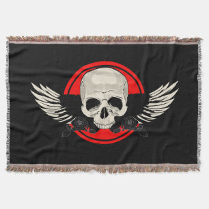 Wing Skull - Rood Deken