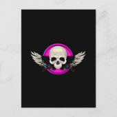 Wing Skull - Roze Briefkaart (Voorkant)