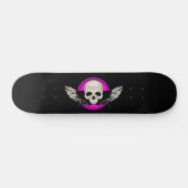 Wing Skull - Roze Persoonlijk Skateboard (Horizontaal)