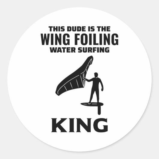 Wing Surf met stromend water Ronde Sticker (Voorkant)
