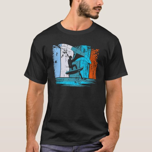 Wing Surf Wing Folie Wingsurfer Retro T-shirt (Voorkant)