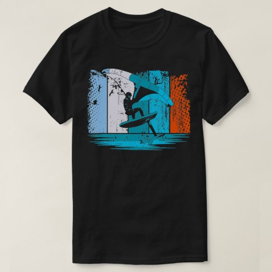 Wing Surf Wing Folie Wingsurfer Retro T-shirt (Design voorkant)
