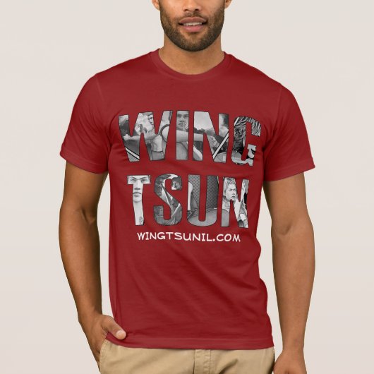 Wing Tsun Illinois Red T-shirt met stripboek invul (Voorkant)