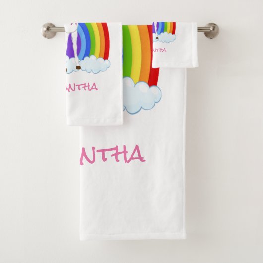 Wing Unicorn Party Rainbow Bad Handdoek (Insitu)