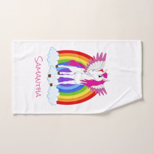 Wing Unicorn Party Rainbow Bad Handdoek (Handdoek)