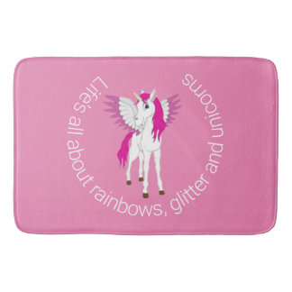 Wing Unicorn Party - roze douchetgordijn Badmat