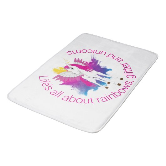 Wing Unicorn Party waterverf Badmat (Gekanteld)
