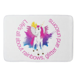 Wing Unicorn Party waterverf Badmat