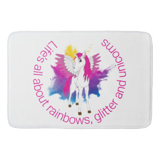 Wing Unicorn Party waterverf Badmat