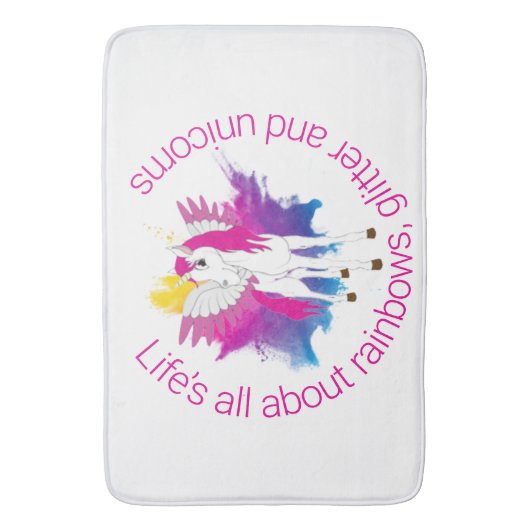 Wing Unicorn Party waterverf Badmat (Voorkant Verticaal)