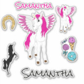 Wing Unicorn thema Sticker (Voorkant)