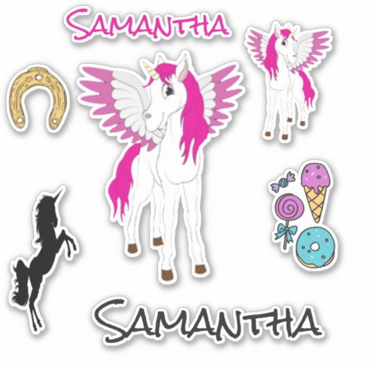Wing Unicorn thema Sticker (Voorkant)