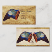 WING VAN EEN ROLLER OP ANTIEK PARCHMENTMonogram Visitekaartje (Voorkant / Achterkant)