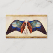 WING VAN EEN ROLLER OP ANTIEK PARCHMENTMonogram Visitekaartje (Achterkant)