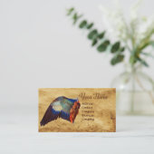 WING VAN EEN ROLLER OP ANTIEK PARCHMENTMonogram Visitekaartje (Staand voorkant)